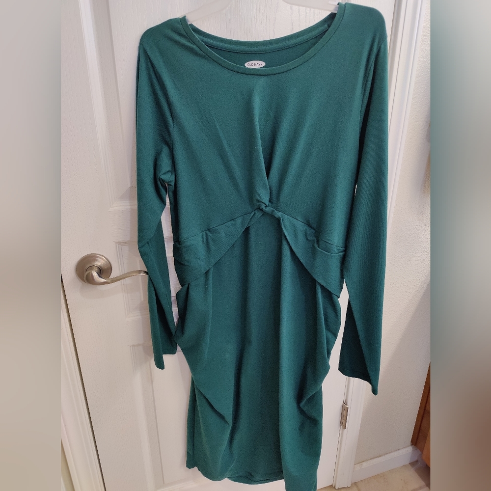 Old Navy Maternity Fitted Dress Emerald Green